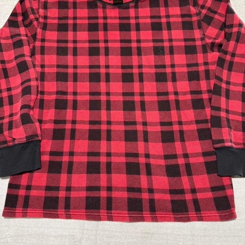 Ralph Lauren Polo Thermal‎ Waffle Buffalo Red and Black Plaid Med Shirt